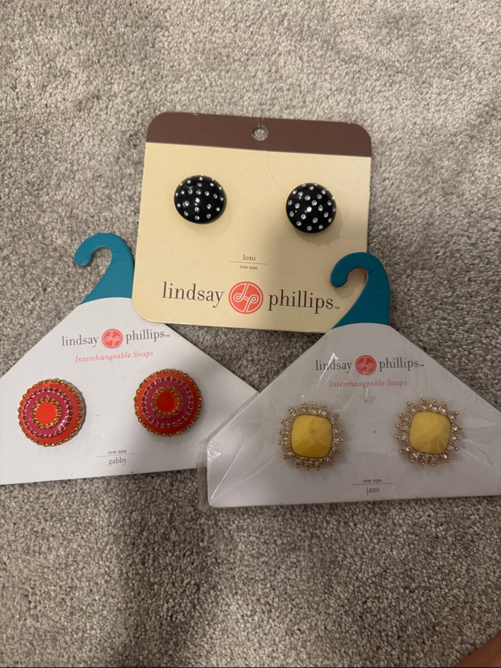 lindsay phillips Black, Orange & Yellow Interchangeable sandal Snaps